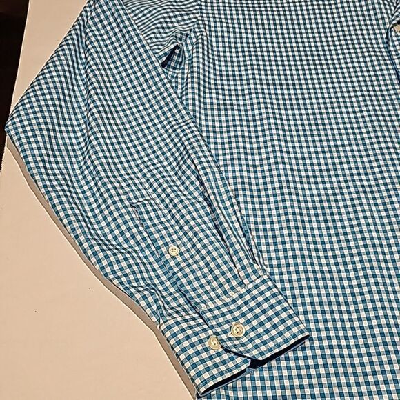 Mens gingham long sleeve button front shirt size 16-1/2. 36-37 tall - Picture 4 of 7